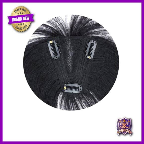 10-Inch Human Hair Clip-In Topper with Bangs for Volume and Coverage main image 6